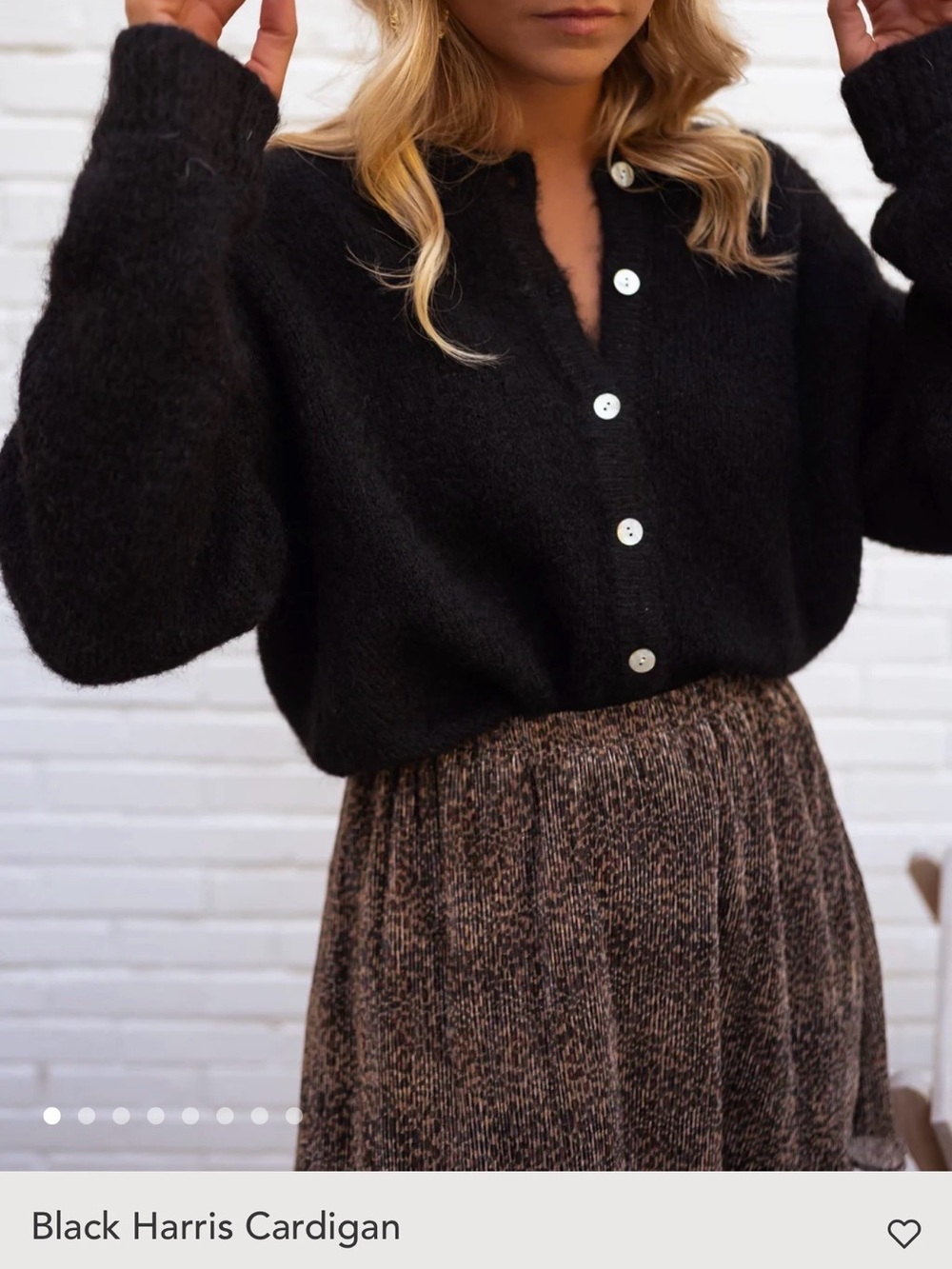 Button-Front Black Knit Cardigan Sweater